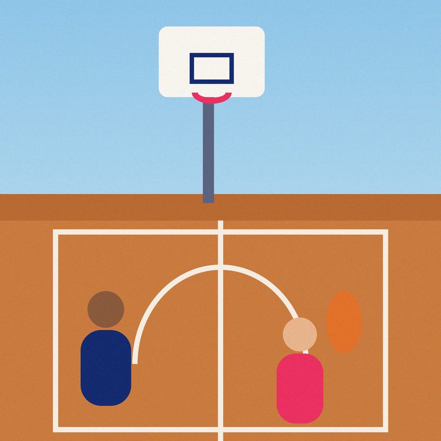 Fresh nets on an outdoor basketball hoop at Franklin Park
